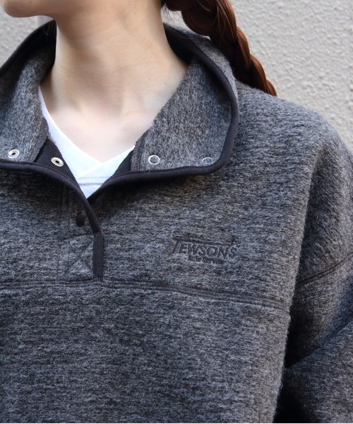 THE SHINZONE（ザ　シンゾーン）の「THE SHINZONE/シンゾーン　スナップフリースプルオーバー　SNAP FLEECE PULLOVER　26AMSCU06（スウェット・レディース・グレー/ネイビー・FREE）」の3枚目の写真