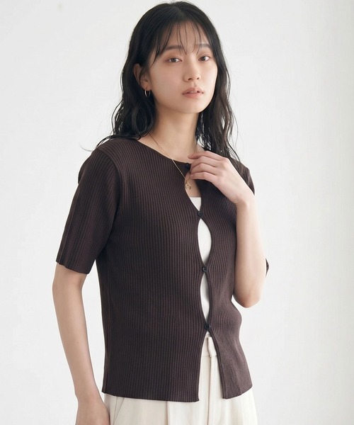 DAESE TOKYO — Front Open Rib Knit Top (риб‑топ)