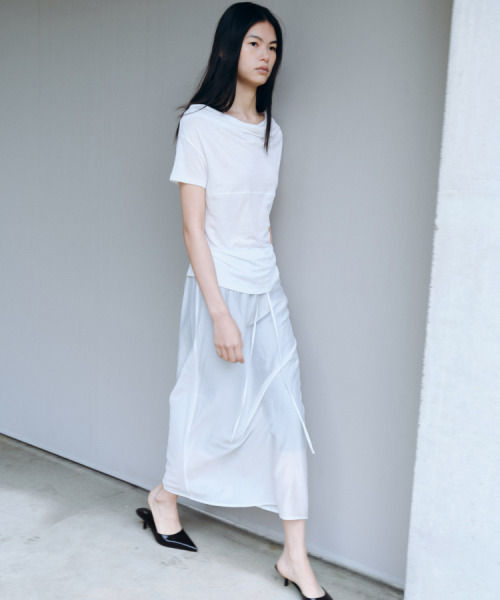 CACELE(カッセル)の「SHEER LONG SKIRT, WHITE(スカート・レディース・その他・FREE)」の5枚目の写真