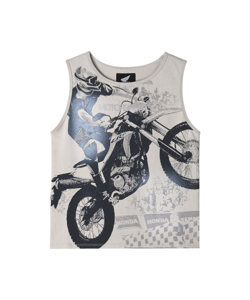 PHYPS MOTORCYCLE(フィップスモーターサイクル)の「Womens Motorsport Crop Sleeveless Beige(Tシャツ/カットソー・レディース・その他・SMALL/MEDIUM)」の1枚目の写真