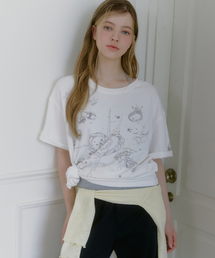 インク&ハートオーバーサイズTシャツ