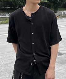Chikashitsu + | 【Chikashitsu +】roll up sleeve button t-shirt (4color) / 【チカシツプラス】ソフト半袖カーディガンシャツ<着用動画あり>(シャツ/ブラウス)