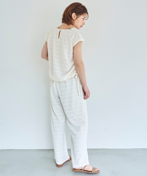 mil（ミル）の「シアージャガード ドロストトップス【587231】（Tシャツ/カットソー・レディース・ブラック/アイボリー/ダークブラウン・ONE SIZE）」の10枚目の写真