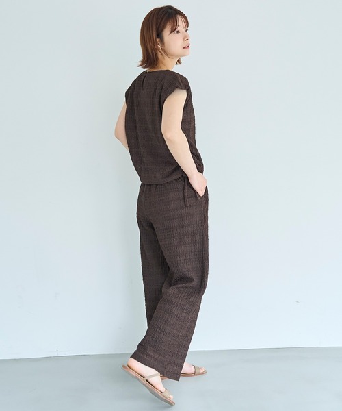 mil（ミル）の「シアージャガード ドロストトップス【587231】（Tシャツ/カットソー・レディース・ブラック/アイボリー/ダークブラウン・ONE SIZE）」の19枚目の写真