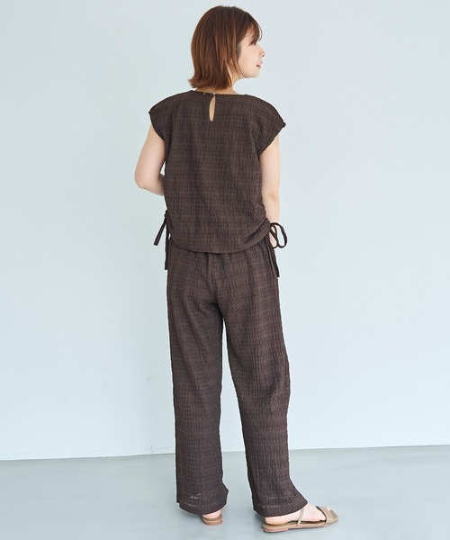 mil（ミル）の「シアージャガード ドロストトップス【587231】（Tシャツ/カットソー・レディース・ブラック/アイボリー/ダークブラウン・ONE SIZE）」の20枚目の写真