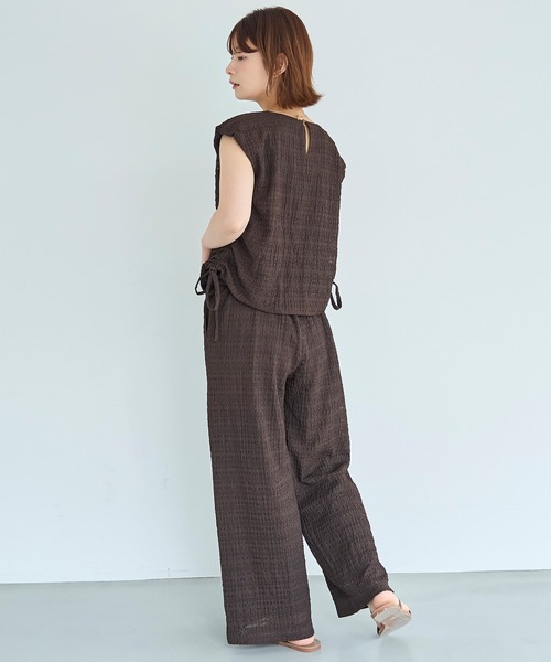 mil（ミル）の「シアージャガード ドロストトップス【587231】（Tシャツ/カットソー・レディース・ブラック/アイボリー/ダークブラウン・ONE SIZE）」の21枚目の写真