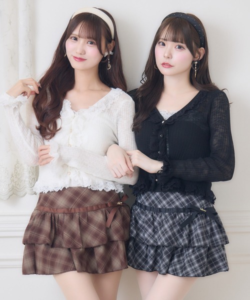 couture BY ROJITA(クチュールバイロジータ)の「チェックティアードミニスカパン(スカート・レディース・ブラック/ブラウン・FREE)」の11枚目の写真