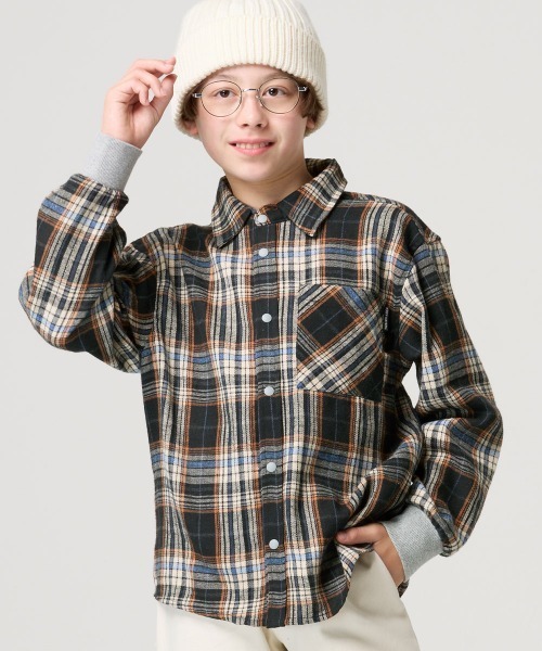 KRIFF MAYER Kid's Collection(クリフメイヤーキッズコレクション)の「ハッピーシャツ(シャツ/ブラウス・キッズ・レッド/ネイビー/ブラック/イエロー・120/130/160/170/140/150)」の2枚目の写真