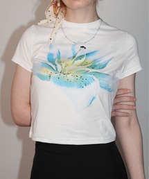 【 IMARI / イマリ 】 フラワー モチーフ プリント Tシャツ