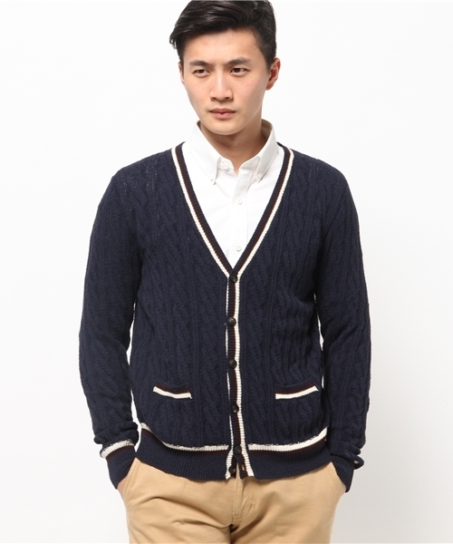 BRILLA per il gusto(ブリッラペルイルグースト)の「RC / ラインケーブルカーディガン(カーディガン/ボレロ・メンズ・オフホワイト/ネイビー・46/44/48/50)」の14枚目の写真