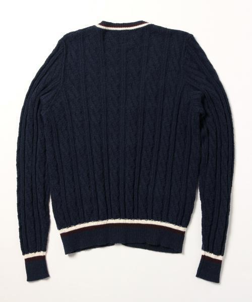 BRILLA per il gusto(ブリッラペルイルグースト)の「RC / ラインケーブルカーディガン(カーディガン/ボレロ・メンズ・オフホワイト/ネイビー・46/44/48/50)」の9枚目の写真