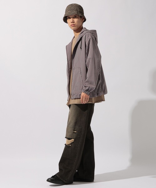 niko and...（ニコアンド）の「ブロードイージーシャツパーカー（パーカー・メンズ・パープル/ブラック/ブラウン・MEDIUM/LARGE）」の14枚目の写真