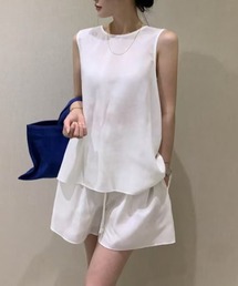 ノースリーブトップスショートパンツセットアップ
