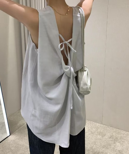 FAVORITO（ファヴォリート）の「ノースリーブトップスショートパンツセットアップ（セットアップ・レディース・ホワイト/ブラック/グレー・F）」の18枚目の写真