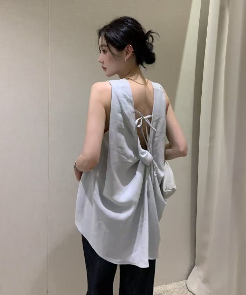 FAVORITO（ファヴォリート）の「ノースリーブトップスショートパンツセットアップ（セットアップ・レディース・ホワイト/ブラック/グレー・F）」の10枚目の写真