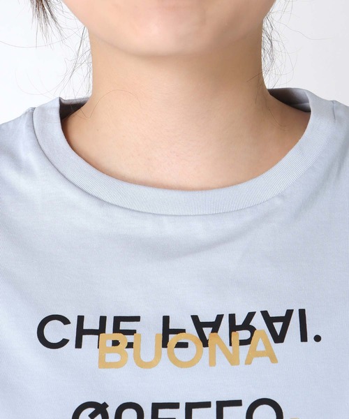 Jines(ジネス)の「箔ロゴプリントTシャツ(Tシャツ/カットソー・レディース・ブラウン/ブルー/ブラック/ホワイト・38)」の14枚目の写真