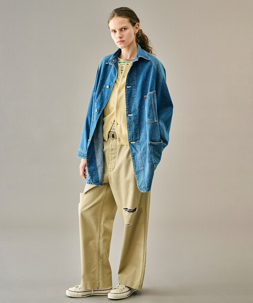 orSlow(オアスロウ)の「orSlow | LOOSE FIT DENIM COVERALL WOMEN(デニムジャケット・レディース・ブルー・F)」の2枚目の写真