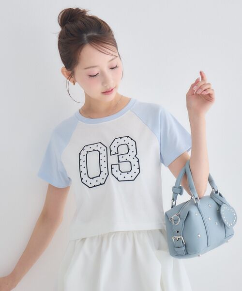 ems excite(エムズエキサイト)の「アソートナンバーラグランTシャツ(Tシャツ/カットソー・レディース・ブラウン/ブラック/ブルー・FREE)」の5枚目の写真