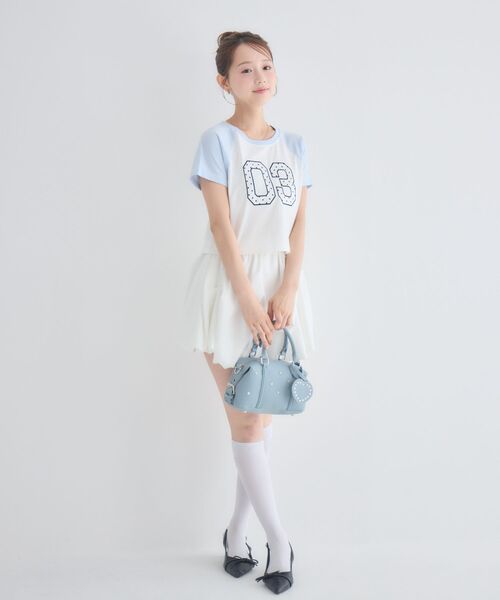 ems excite(エムズエキサイト)の「アソートナンバーラグランTシャツ(Tシャツ/カットソー・レディース・ブラウン/ブラック/ブルー・FREE)」の8枚目の写真