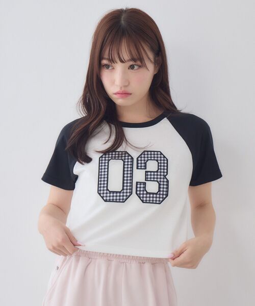 ems excite(エムズエキサイト)の「アソートナンバーラグランTシャツ(Tシャツ/カットソー・レディース・ブラウン/ブラック/ブルー・FREE)」の9枚目の写真