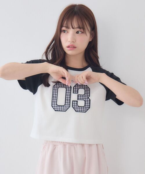 ems excite(エムズエキサイト)の「アソートナンバーラグランTシャツ(Tシャツ/カットソー・レディース・ブラウン/ブラック/ブルー・FREE)」の10枚目の写真