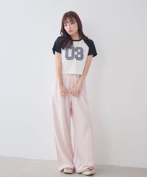ems excite(エムズエキサイト)の「アソートナンバーラグランTシャツ(Tシャツ/カットソー・レディース・ブラウン/ブラック/ブルー・FREE)」の12枚目の写真