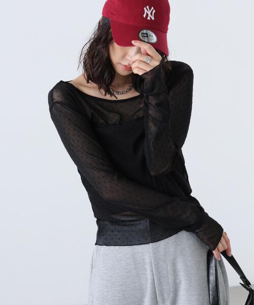 FREE'S MART(フリーズマート)の「◆フロッキードットチュールシアーカットソー(Tシャツ/カットソー・レディース・ブラック系その他/ホワイト系その他/グレー/ホワイト・FREE)」の17枚目の写真