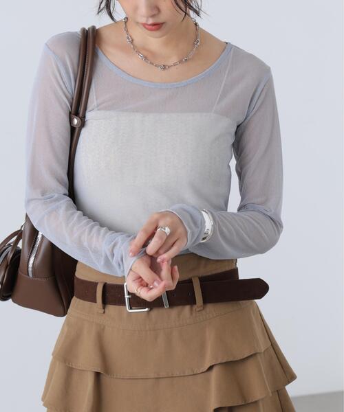 FREE'S MART(フリーズマート)の「◆フロッキードットチュールシアーカットソー(Tシャツ/カットソー・レディース・ブラック系その他/ホワイト系その他/グレー/ホワイト・FREE)」の12枚目の写真