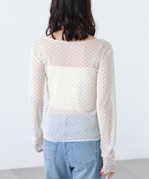 FREE'S MART(フリーズマート)の「◆フロッキードットチュールシアーカットソー(Tシャツ/カットソー・レディース・ブラック系その他/ホワイト系その他/グレー/ホワイト・FREE)」の9枚目の写真