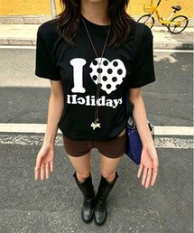 WEGO（ウィゴー）の「ロゴドット柄ハートTシャツ（Tシャツ/カットソー）」