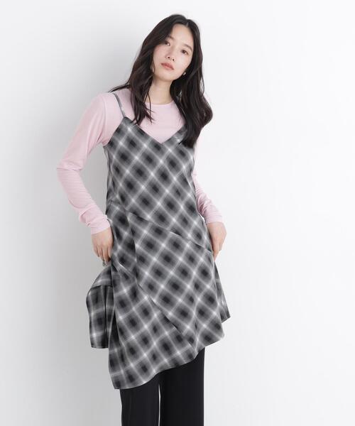 N.(N. Natural Beauty Basic)(エヌエヌナチュラルビューティーベーシック)の「チェックキャミチュニック(キャミソール・レディース・グレー系その他/ブラウン系その他・フリ-)」の2枚目の写真