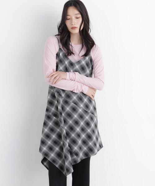N.(N. Natural Beauty Basic)(エヌエヌナチュラルビューティーベーシック)の「チェックキャミチュニック(キャミソール・レディース・グレー系その他/ブラウン系その他・フリ-)」の6枚目の写真