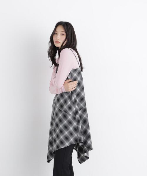 N.(N. Natural Beauty Basic)(エヌエヌナチュラルビューティーベーシック)の「チェックキャミチュニック(キャミソール・レディース・グレー系その他/ブラウン系その他・フリ-)」の8枚目の写真