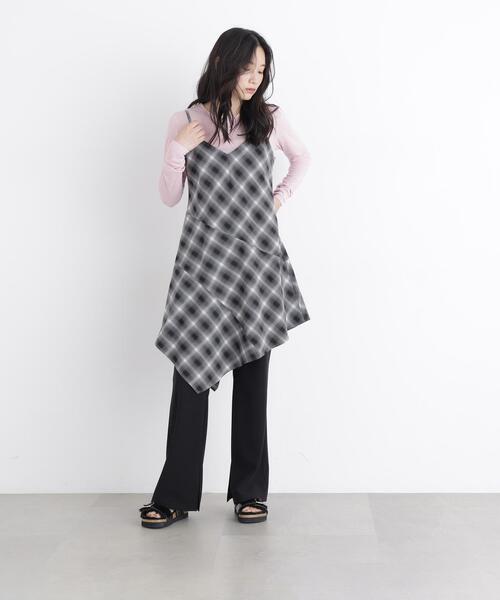 N.(N. Natural Beauty Basic)(エヌエヌナチュラルビューティーベーシック)の「チェックキャミチュニック(キャミソール・レディース・グレー系その他/ブラウン系その他・フリ-)」の9枚目の写真