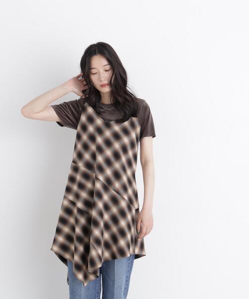 N.(N. Natural Beauty Basic)(エヌエヌナチュラルビューティーベーシック)の「チェックキャミチュニック(キャミソール・レディース・グレー系その他/ブラウン系その他・フリ-)」の14枚目の写真
