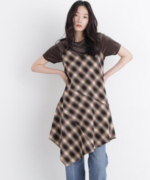 N.(N. Natural Beauty Basic)(エヌエヌナチュラルビューティーベーシック)の「チェックキャミチュニック(キャミソール・レディース・グレー系その他/ブラウン系その他・フリ-)」の16枚目の写真
