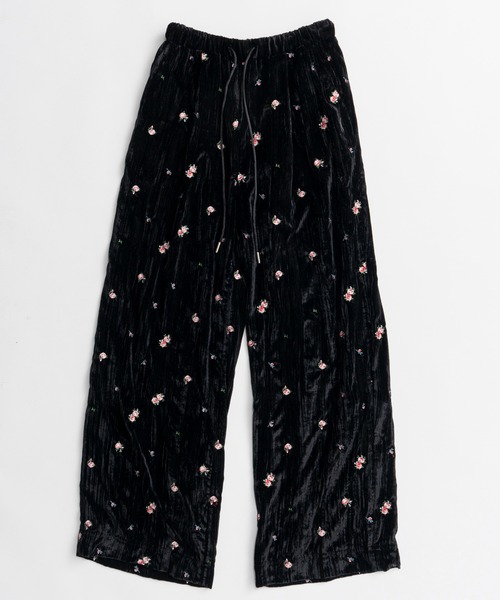MAISON SPECIAL(メゾンスペシャル)の「Flower Embroidery Velour Easy Pants/フラワーエンブロイダリーベロアイージーパンツ(その他パンツ・レディース・ホワイト/ブラック/ブルー・38/36)」の21枚目の写真