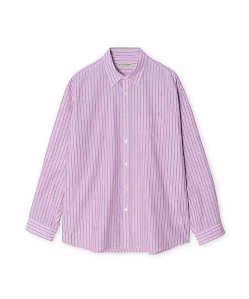 EDINBURGH CLUB(エディンバラクラブ)の「OVERSIZED STRIPE SHIRT (PINK)(シャツ/ブラウス・メンズ・PINK・SMALL/MEDIUM/LARGE/X-LARGE)」の1枚目の写真
