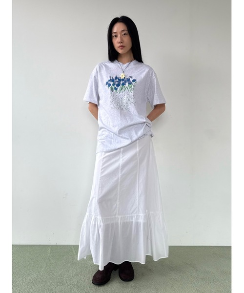 Didot.showroom(ディドット ショールーム)の「フラワードローイングプリントT(Tシャツ/カットソー・レディース・ヘザーグレー/ホワイト・FREE)」の7枚目の写真