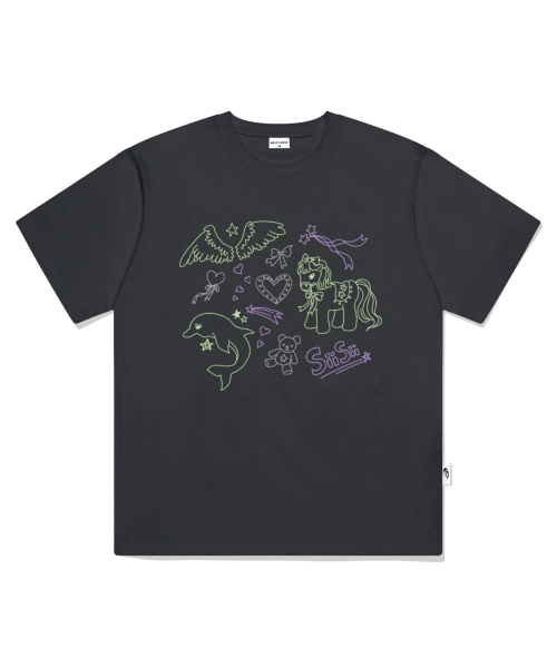 PAGESIISII(ページシシ)の「シシドリーミードローイングプリンティング半袖Tシャツホワイト(Tシャツ/カットソー・レディース・その他・SMALL/MEDIUM/LARGE)」の3枚目の写真
