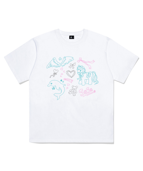 PAGESIISII(ページシシ)の「シシドリーミードローイングプリンティング半袖Tシャツホワイト(Tシャツ/カットソー・レディース・その他・SMALL/MEDIUM/LARGE)」の4枚目の写真