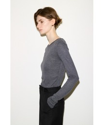 THROW SHEER FINE FIT C/N TOPS シアーファインフィットクルーネックトップス 秋服 冬服