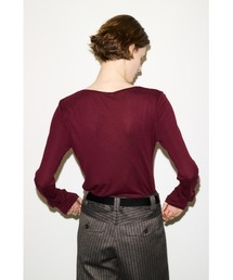 THROW SHEER FINE FIT C/N TOPS シアーファインフィットクルーネックトップス 秋服 冬服