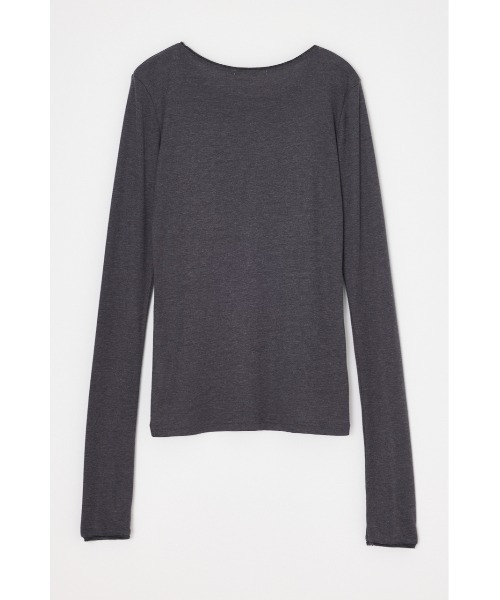 SLY(スライ)の「THROW SHEER FINE FIT C/N TOPS シアーファインフィットクルーネックトップス 秋服 冬服(Tシャツ/カットソー・レディース・ブラック/杢グレー/ブルー/ベージュ/バーガンディー・FREE)」の6枚目の写真