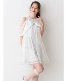 シフォンオフショルミニワンピース