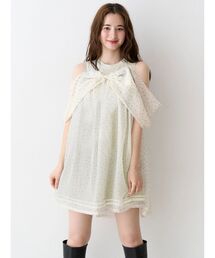シフォンオフショルミニワンピース
