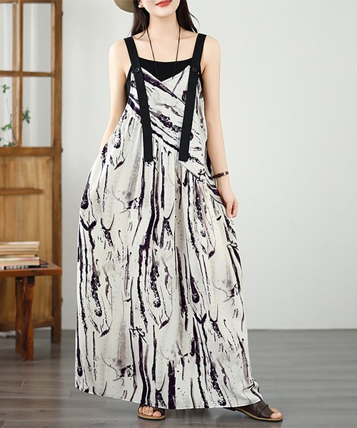 Doux Belle（ドゥーベル）の「総柄キャミロングワンピース（ワンピース・レディース・アイボリー/ローズ・MEDIUM/LARGE/X-LARGE）」の5枚目の写真