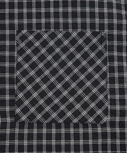 OXA(オグザ)の「ショート丈半袖チェックシャツ OXA(シャツ/ブラウス・メンズ・ブラック/ブラック系・MEDIUM/LARGE)」の15枚目の写真