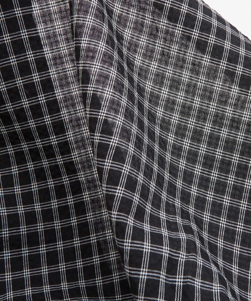 OXA(オグザ)の「ショート丈半袖チェックシャツ OXA(シャツ/ブラウス・メンズ・ブラック/ブラック系・MEDIUM/LARGE)」の19枚目の写真