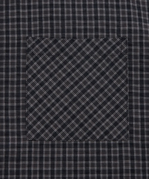 OXA(オグザ)の「ショート丈半袖チェックシャツ OXA(シャツ/ブラウス・メンズ・ブラック/ブラック系・MEDIUM/LARGE)」の21枚目の写真